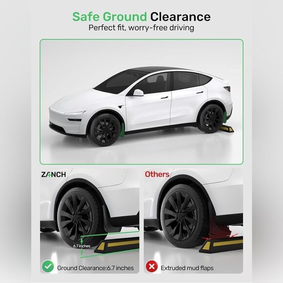 Tesla Model Y (2020-2025) mudflaps 4pk - Picture 3 of 7